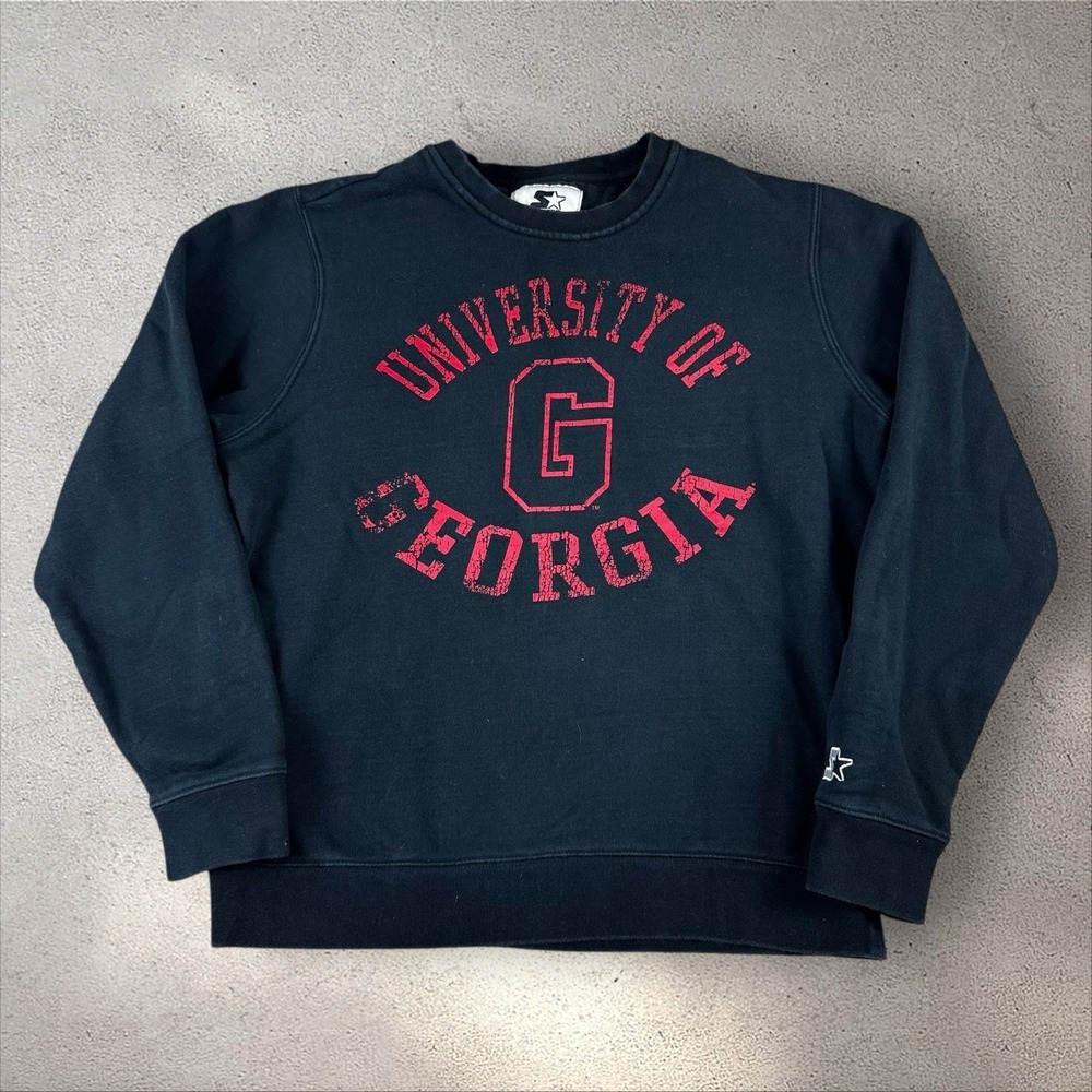 Vtg Georgia Bulldogs Men's M NCAA Starter College Vault Crew Neck Sweatshirt‎